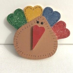 Handmade Wooden Turkey Pin